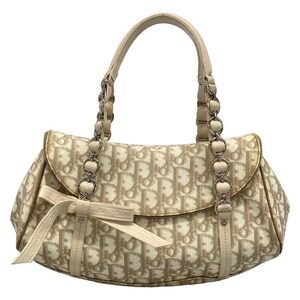 Dior Christian Dior Shoulder Bag Romantic Trotter Ivory X Brown X Beige Chain